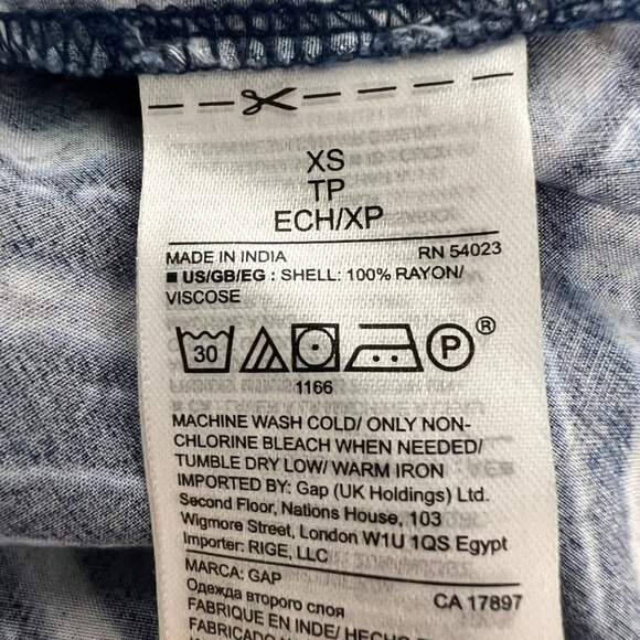 Gap Wide Leg Jumpsuit Sleeveless Blue/White Chevron Size XS Pockets - Picture 8 of 8